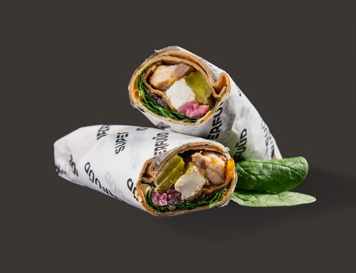 Wrap de avena y pollo a la brasa