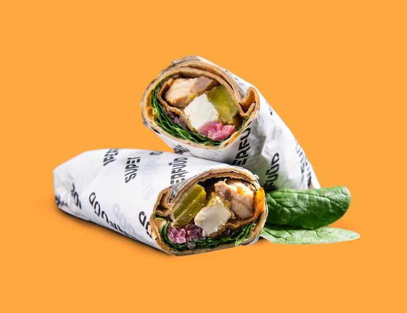 Wrap de avena y pollo a la brasa